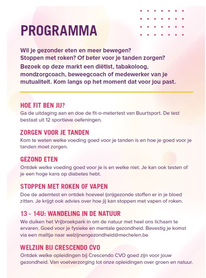 Buitenlesdag: gezondheidsmarkt 2025
