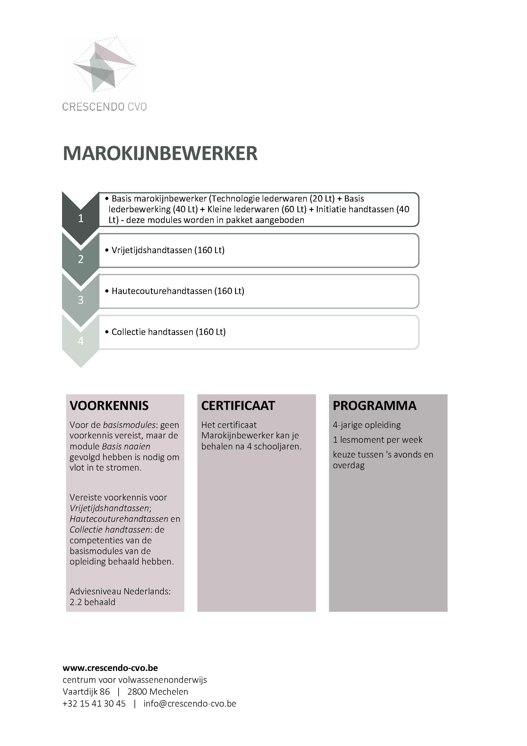 Modeltraject Marokijnbewerker (lederbewerking)