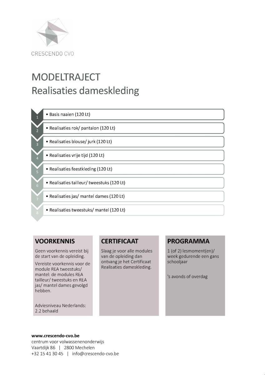 Modeltraject Realisaties dameskleding