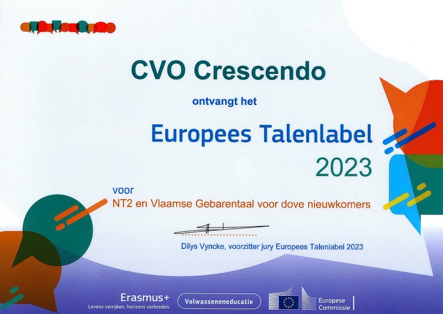 Europees talenlabel voor VGT voor dove nieuwkomers