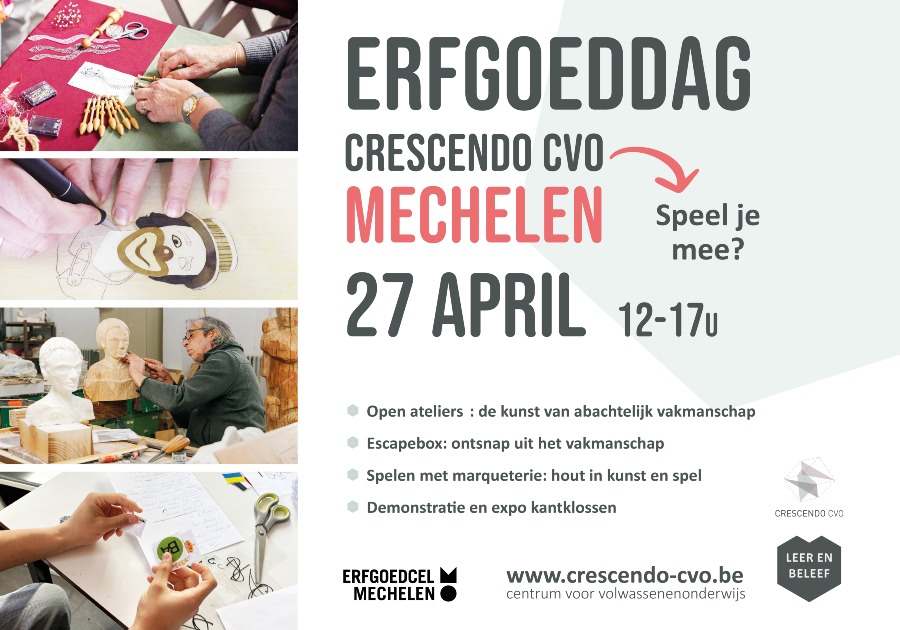 Bezoekers Erfgoeddag uitzonderlijk welkom in steenkappersatelier van Crescendo CVO