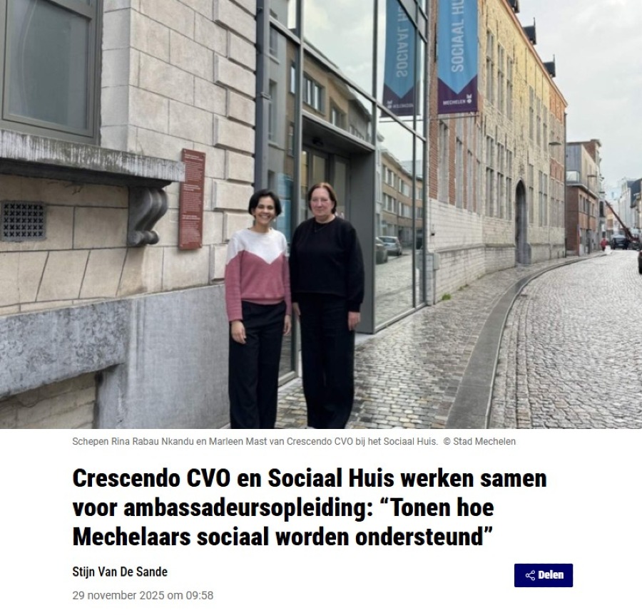 Crescendo CVO in de pers: ambassadeurs leren over sociale hulpverlening
