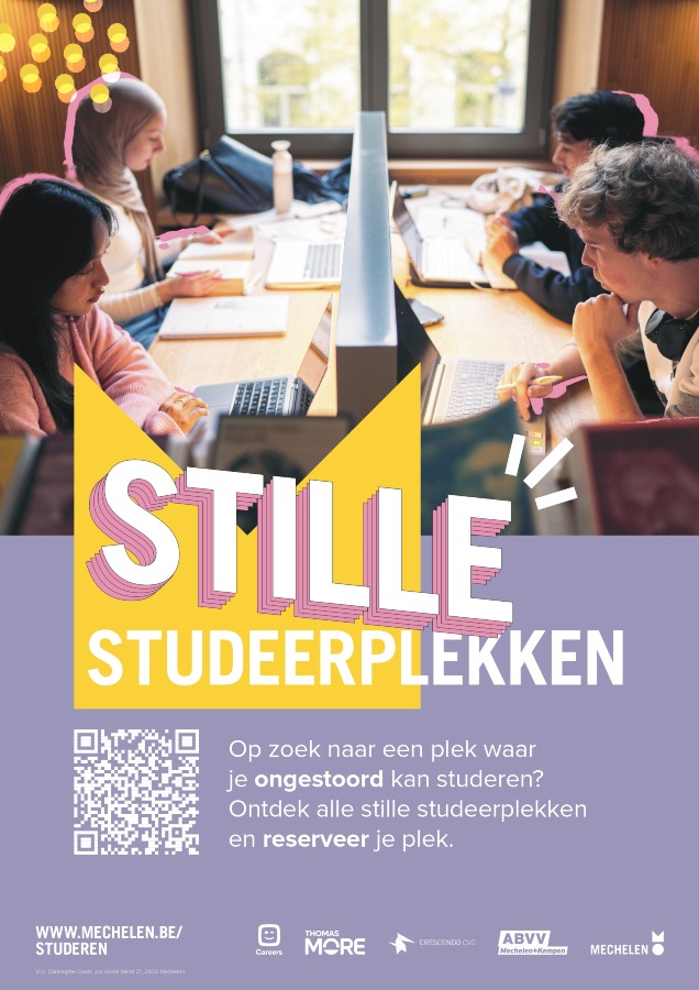 Stad Mechelen en partners werken opnieuw samen voor stille studeerplekken